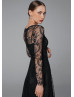 Long Sleeves Black Lace Wedding Dress Photoshoot Dress